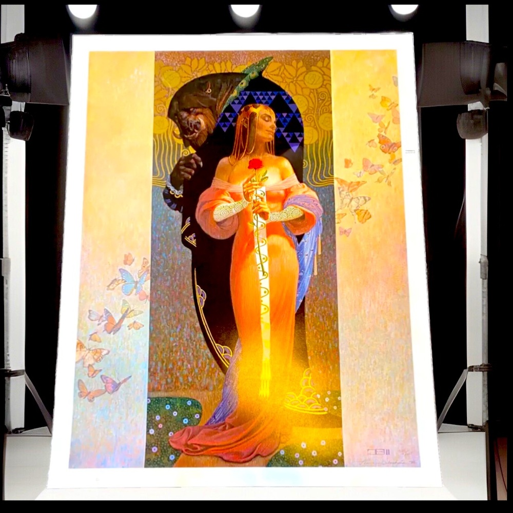 🖼THOMAS BLACKSHEAR🖼 LRG ART LITHOGRAPH “BEAUTY & THE BEAST” SIGNED & NUMBERED